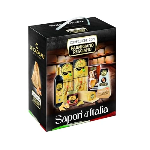 Limitiertes Angebot: GIFTS GIFTS | Gift Box "Flavors of Italy", Christmas Food Packaging, Box with Parmigiano Reggiano DOP, Pasta, Sauce, Balsamic Vinegar of Modena and Mini Recipe Book, Gift Idea von 19.00 EUR auf 19.00 EUR (Spare 0%)