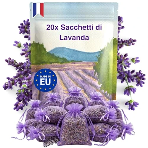 Offerta a tempo: 20 sacchetti profumati alla lavanda - Agricoltura famigliare - Bustina profumata per guardaroba, biancheria e ripostiglio. Bustine di lavanda di qualità superiore. Origine Provenza Francia - 0.00% da 11.99 € a 11.99 €