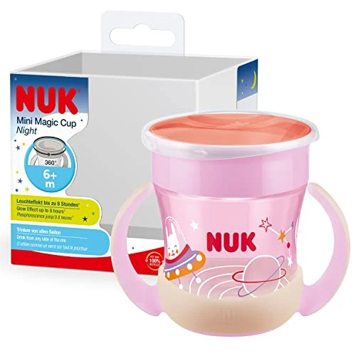 Oferta ograniczona: Nuk Mini Magic Cup Night Kubek Niekapek, Polipropylen, Różowy, 160 ml z 47.52 PLN na 47.52 PLN (zniżka 0%)
