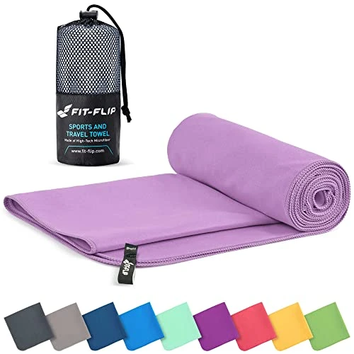 Limited-time offer: Fit-Flip Microfibre towel - compact, ultra lightweight & quick dry - perfect for gym, travel & beach - swimming towels for sports, camping & hiking (100x200cm lilac + bag) from 21.99 £ to 18.69 £ (save 15%)