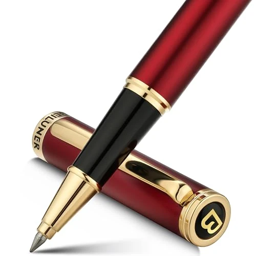 Offerta a tempo: BEILUNER Penna Rollerball di Lusso, Finiture Oro 24K, Design Nobili ed Eleganti, Ricambio Schneider, Set Regalo per Uomo e Donna, Professionale, Ufficio Dirigenziale - Rosso & Oro - 40% da 35.99 € a 21.42 €