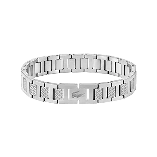 Zeitlich begrenztes Angebot: Lacoste Gliederarmband für Herren Kollektion METROPOLE in Edelstahl Verziert mit Petit-Piqué-Muster - 2040117 von 89.00 € auf 80.95 € (9% Rabatt)