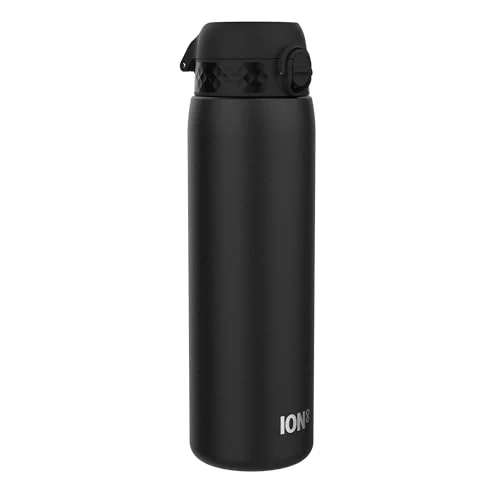 Limited-time offer: Ion8 Lightweight 1 Litre Steel Water Bottle, Non-Insulated, Leak Proof, Easy to Open, Secure Lock, Dishwasher Safe, Flip Cover, Carry Handle, Ideal for Travel & Active Lifestyles, Black from 18.99 £ to 14.20 £ (save 25%)