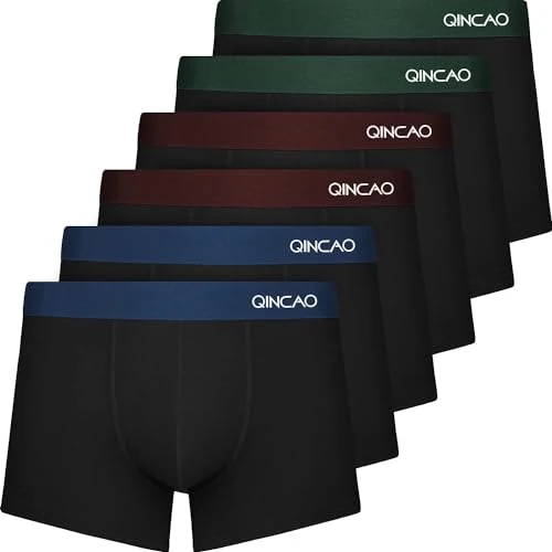 Limited offer: QINCAO Men's Boxer Shorts, Pack of 6, Without Scratching Labels, Men's Underwear, Boxers, Cotton (Sizes S - 4XL), Mix Q09, Large from 19.99 EUR to 15.47 EUR (save 23%)