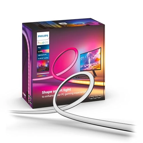 Limited offer: Philips Hue Play Gradient PC Lightstrip [for 3X 24-27 Inch Screens] LED Smart Lighting. Sync for Entertainment, Gaming and Media from 120.47 EUR to 116.86 EUR (save 3%)