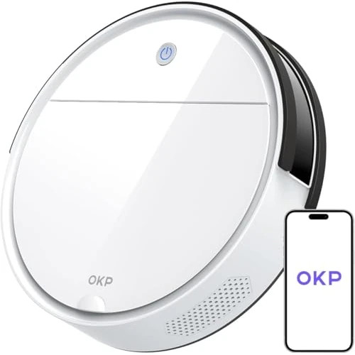 Limited offer: OKP Robot Vacuum Cleaner, 3000Pa Suction Robotic Vacuums, Tangle-Free, 150 Mins Runtime, Precise Obstacle Detection, Smart Self Charging Vacuum Robot, Ideal for Pet Hair/Hard Floor/Low Pile Carpet from 219.99 EUR to 89.99 EUR (save 59%)