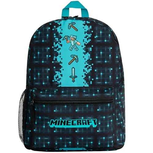 MINECRAFT Zainetti per Bambini con Tasca Frontale per Sport, Palestra, Viaggi - Regalo Bambino (Blu)
