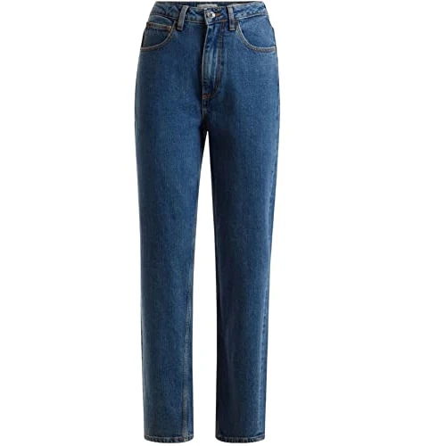 Offerta a tempo: Guess Jeans 5 Tasche Da Donna Marchio Guess, Modello Mom Jean W2YA21D4NH5, Realizzato In Cotone. Blu - 35% da 99.00 € a 64.00 €
