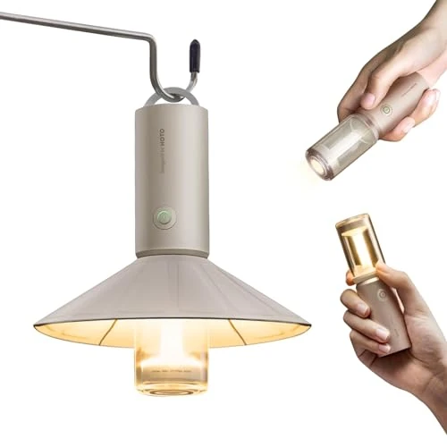 HOTO Camping Lantern Portable LED Camping Lamp 3 Modes 180 Lumen LED Torch with 3100 mAh Rechargeable Battery IPX6 Waterproof Removable Lampshade for Camping Hiking Outdoor Home