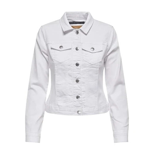 Offerta a tempo: ONLY ONLWONDER DNM - Giacca in jeans NOOS, taglia L, colore: Bianco, bianco, L - 40% da 39.99 € a 23.99 €