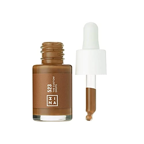 3INA MAKEUP - Vegan - The Custom Drops 523 - Brązowy - Dostosowują kolor podkładu - Mieszania z kremem nawilżającym lub podkładem dla indywidualnego dopasowania do skóry - Cruelty Free
