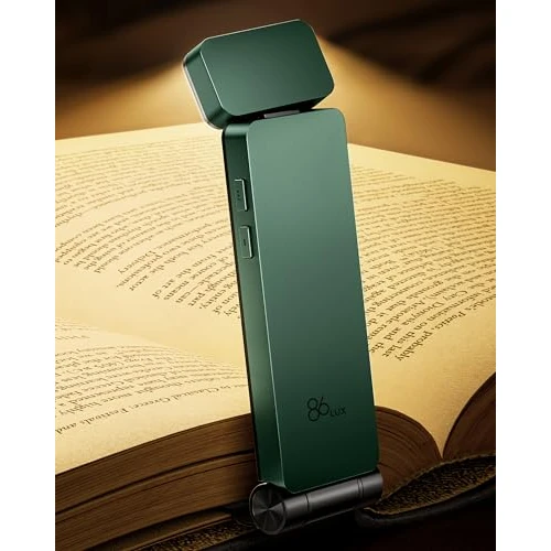 Offre limitée : 86lux Lampe de Lecture Rechargeable Liseuse LED USB-C, Vert | Lampe à Pince Marque-Page avec 3 Températures de Couleur, Jusqu'à 80H d'Autonomie de 11.99 € à 11.99 € (0.00% de remise)