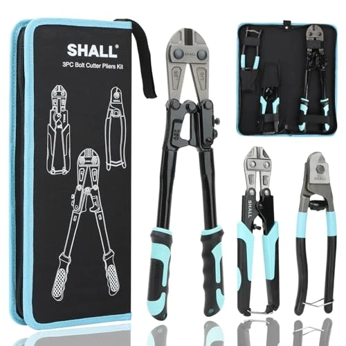 Limited-time offer: SHALL 3-Piece Bolt Cutters, 14" Heavy Duty Bolt Cutter, 8" Mini Bolt Cutter, 8" Wire Rope Cutter, Ergonomic Handle, More Efficient Leverage for Cutting Locks, Chains, Iron Wire, Carrying Case Included from $25.99 to $25.99 (save 0.00%)