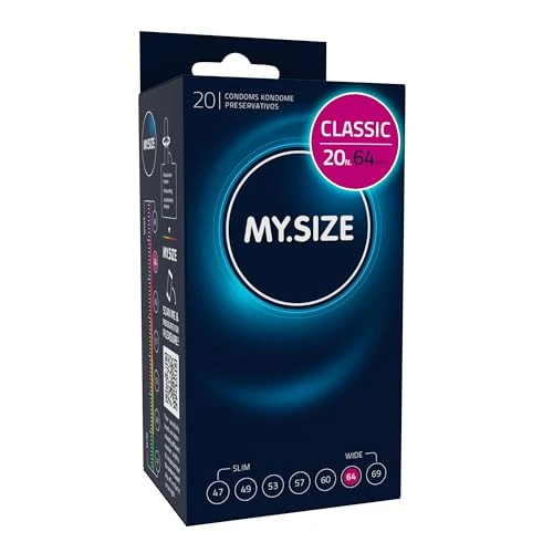 Oferta limitada: MY.SIZE Classic Condones talla 6 | Ancho 64 mm | Paquete 20 unidades | Preservativos premium extra delgados | Ultra sensibles y delicados | Grosor 0,07 mm | Veganos de 18.99 EUR a 12.99 EUR (ahorro 32%)