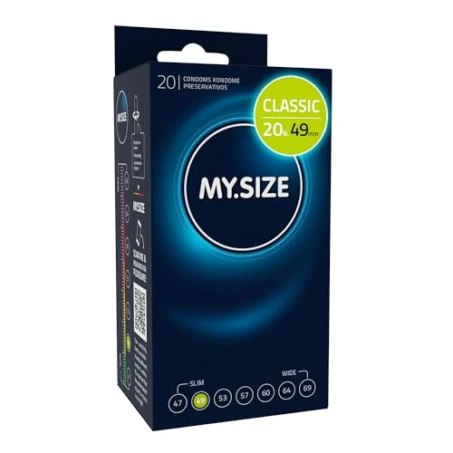 Offerta a tempo: MY.SIZE Preservativi classici misura 2 | 49 mm di larghezza | 20 pezzi confezione | preservativi premium extra sottili | preservativi fedeli al tatto | 0,07 mm di spessore delle pareti - 35% da 19.99 € a 12.99 €