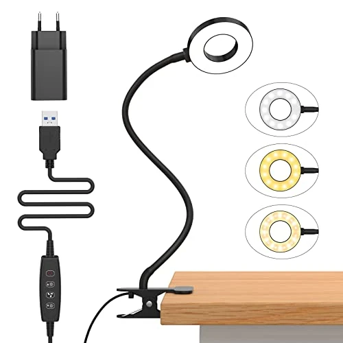 Offre limitée : iZELL 10W Lampe de Bureau à Pince avec Adaptateur USB[3 Modes d’Éclairage &10 Niveaux de Luminosité] Flexible à 360°Lampe Lecture Clipsable, 40CM Lampe Bureau Led pour Maison/Bureau de 15.99 EUR à 15.99 EUR (remise 0%)