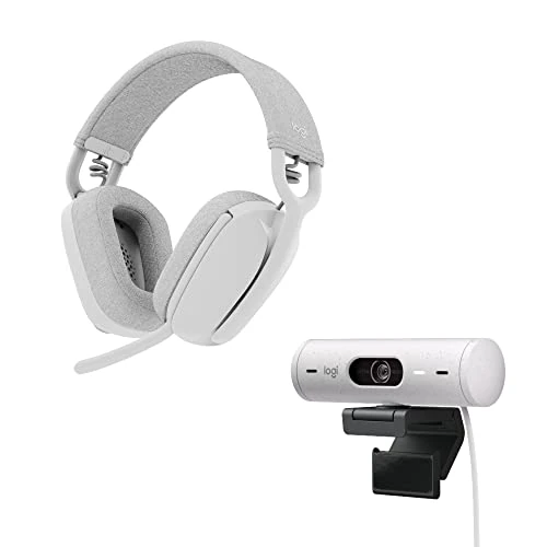 Limitiertes Angebot: Logitech Brio 500 Full HD-Webcam und Zone Vibe 100 kabellose Kopfhörer mit geräuschunterdrückendem Mikrofon, funktioniert mit Microsoft Teams, Google Meet, Zoom, Mac/PC - Weiß von 170.68 EUR auf 170.68 EUR (Spare 0%)
