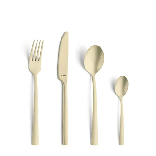 Limitiertes Angebot: Amefa Besteckset MANILLE 16-teilig | Champagner | PVD Beschichtung| Edelstahl rostfrei | Besteck Set für 4 Personen | Klingenstahl 13/0, Edelstahl 18/0 | Mit Messer, Gabel, Löffel & Kaffeelöffel von 51.50 EUR auf 51.50 EUR (Spare 0%)