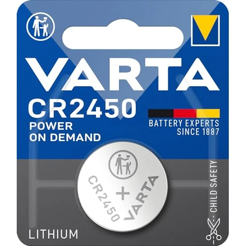 Offerta a tempo: VARTA Pile a Bottone CR2450, confezione da 10, Power on Demand, Lithium, 3V, imballaggio sicuro per i bambini, per dispositivi Smart Home, chiavi dell'auto e altre applicazioni [Esclusivo su Amazon] - 0.00% da 19.99 € a 19.99 €