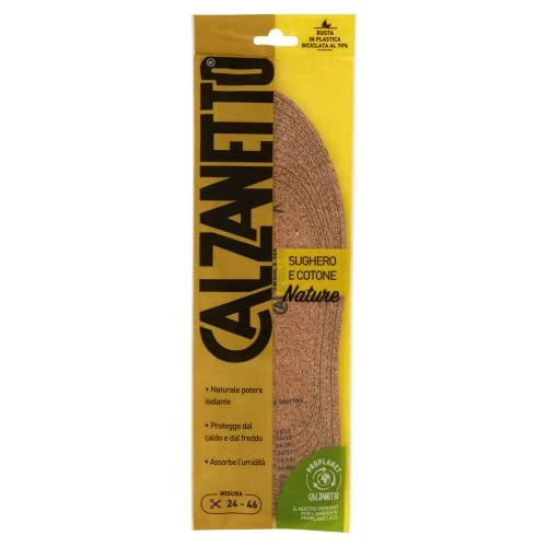 Offerta a tempo: Calzanetto, Soletta per scarpe, Isolante, Sughero, Cotone, Adatto a tutti i tipi di scarpe, Misura universale dal 24 al 46 - 4% da 3.75 € a 3.59 €