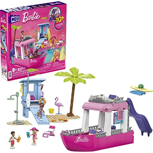 Oferta limitowana: Barbie Dream Boat, zabawka do budowania dla chłopców i dziewczynek powyżej 6 lat, zawiera 317 klocków, 3 lalki i akcesoria, HPN79 z 99.17 zł na 99.17 zł (oszczędź 0.00%)