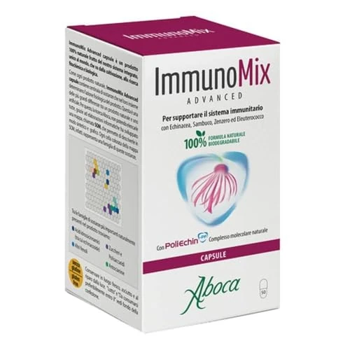 Tijdelijke aanbieding: Aboca Immunomix Advanced 50 Capsules - Voedingssupplement ter ondersteuning van het immuunsysteem met echinacea, vlierbessen, gember en eleutherococcus van 28.00 EUR naar 28.00 EUR (korting 0%)
