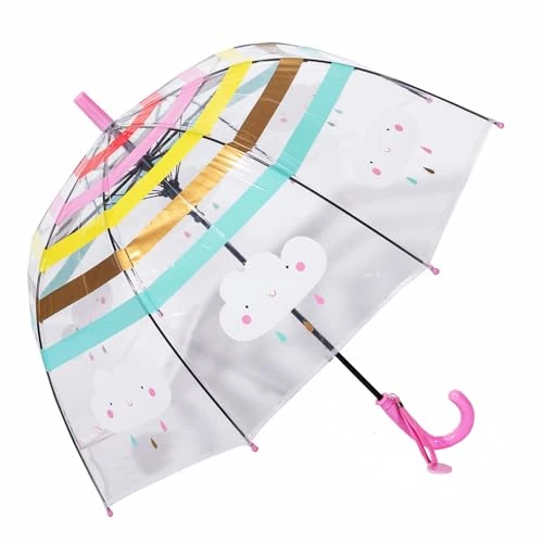Offre limitée : ThreeH Parapluie Arc-en-Ciel pour Enfants Parapluie Automatique à Bulles à dôme Transparent avec des Nuages Mignons de Bande dessinée 8 côtes pour garçons et Filles,Rose de 35.90 € à 35.90 € (0.0% de remise)