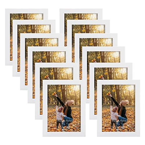 Offre limitée : EXYGLO Cadre Photo 13x18 cm Lot de 12, Cadre Photo Mural Blanc et à Poser pour Chambre, Bureau, Salon et Gallerie de 33.99 € à 33.99 € (0.00% de remise)