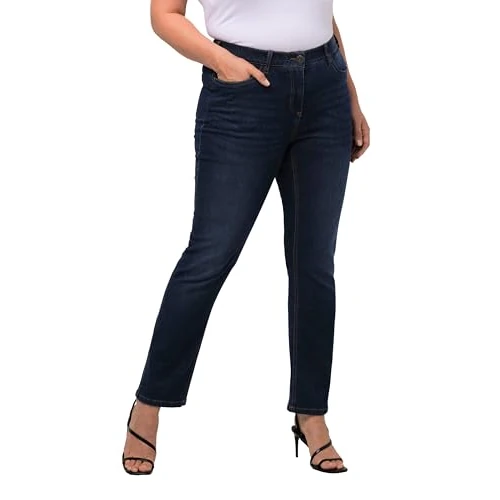 Tijdelijke aanbieding: Ulla Popken Basic T-shirt voor dames, ronde hals (1 stuk), Denim Blauw, 51W / 34L van 13.25 € naar 13.25 € (0.00% korting)