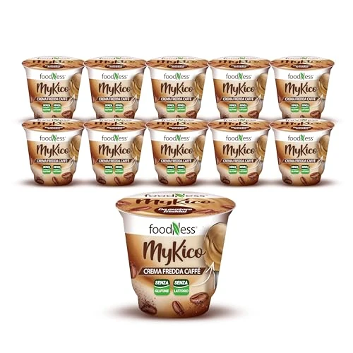 Offerta a tempo: Foodness - Crema Caffè Fredda Mykico, Miscela UHT Liquida a Lunga Conservazione, con Crema di Latte Vellutata, Senza Glutine e Lattosio, 10 Confezioni - 0.00% da 15.47 € a 15.47 €