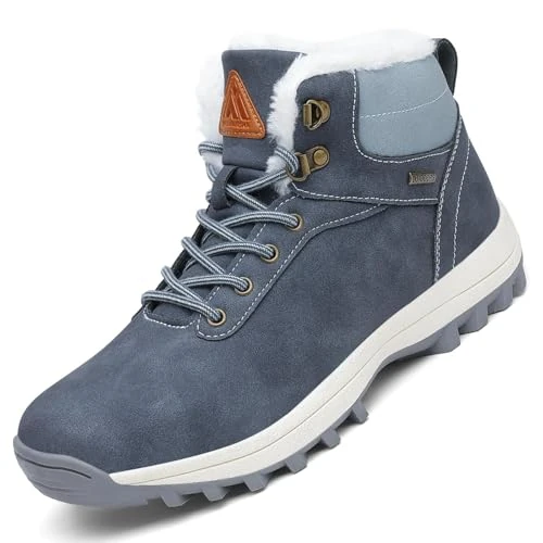 Offre limitee: Mishansha Chaussure Homme Femme Hiver Bottines Hiver Fourrée Chaude Bottes de Neige Chaussures de Randonnée Bleu Foncé,GR.45 de 48.99 EUR a 31.99 EUR (economie 35%)