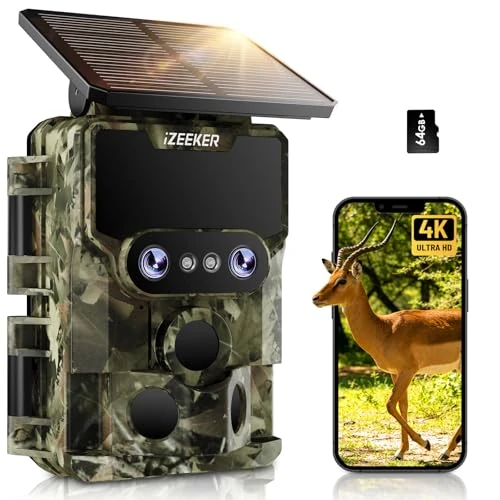 Offerta a tempo: iZEEKER iG600 Fototrappola con Doppia Lente 4K 30fps 64MP, con Scheda SD 32GB, WiFi Bluetooth Fotocamera Caccia Visione Notturna Starlight Angolo di Rilevamento 120° Tempo di Trigger 0,1s IP66 - 19% da 119.99 € a 96.89 €