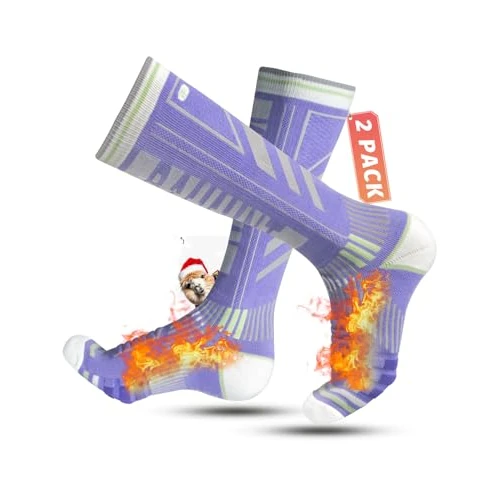 Limited offer: 2 Pairs Merino Wool Ski Socks for Men, Women and Teenagers, Compression Snowboard Socks, Knee High, Thick Thermal Socks for Cold Weather, Breathable, Quick Drying, Size 35-51 from 29.95 EUR to 21.82 EUR (save 27%)