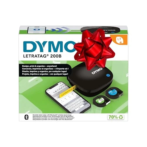 Limited-time offer: DYMO LetraTag 200B Bluetooth Label Maker Value Pack | Compact Label Printer | Connects Through Bluetooth Wireless Technology to iOS and Android | Includes 3 Assorted Label Tapes from 53.53 GBP to 42.99 GBP (save 20%)