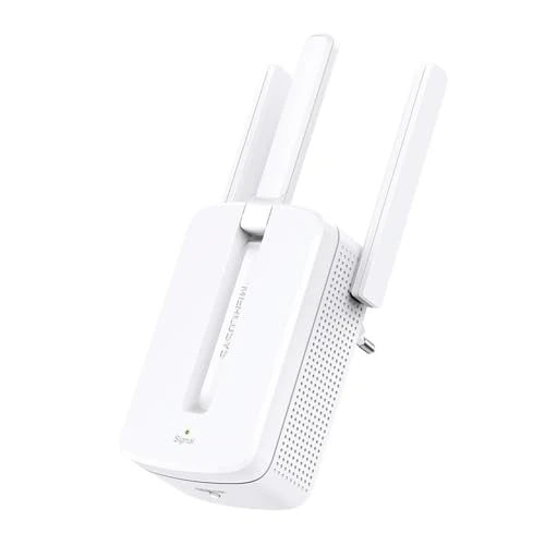 TP-Link Wireless WiFi Extender and Access Point, Single Band Speed 300 Mbps, Three External Antennas, Mimo Technology, Extend Your WiFi Coverage, MERCUSYS Mw300Re, White, Multicoloured