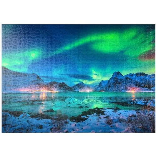 Limitiertes Angebot: MyPuzzle Nordlichter (Aurora Borealis) auf den Lofoten-Inseln, Norwegen - Premium 1000 Teile Puzzle - MyPuzzle Sonderkollektion von Puzzle Galaxy von 29.99 EUR auf 29.99 EUR (Spare 0%)