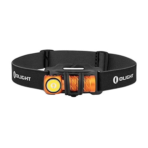 OLIGHT Perun 2 mini Lampada Frontale LED 1100 Lumen Torcia Elettrica Ricaricabile 5 Livelli di luminosità, Regolabile a 180° per Corsa, Jogging, Campeggio, le segnalazioni di emergenza (Arancione)