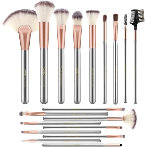 Nestling18 Stück Pinselset Makeup Professionelles Foundation Make up Pinsel Set Premium Puderpinsel Lidschatten Blush Schminkpinsel Set