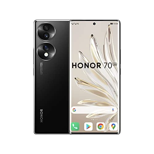 HONOR 70 Smartphone 5G, 8 + 128 GB, 6,67 inch OLED Curved Display 120 Hz, drievoudige achtercamera met 54 MP met Android 12, 4800 mAh batterij + 66 W snel opladen, Midnight Black