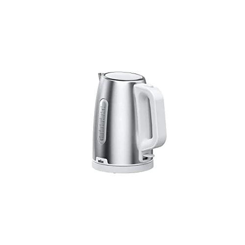 Braun PurShine Electric Kettle, 360° Rotating Base, Water Level Indicator, Cord Storage, Auto Shut-off Function, 1.7L Capacity, WK1500WH, 2200W, White