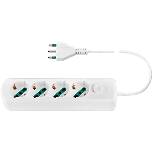 Offerta a tempo: Vimar 0R00641.CC.B Presa multipla con interruttore e cavo da 1,5 m, 4 uscite SICURY universale standard italiano, spina 16 A standard italiano, bianco - 0.00% da 12.49 € a 12.49 €