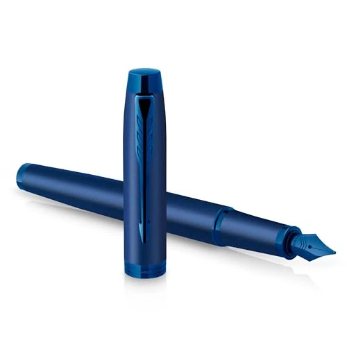 Parker IM monocromatica Penna stilograficainchiostro blufinitura e puntale blupunta fineconfezione regalo