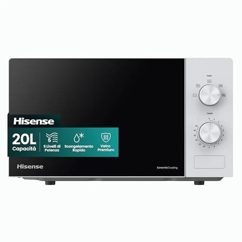 Tijdelijke aanbieding: Hisense H20MOWP1 Magnetron, 700 W, 20 l capaciteit, meerfasekookplaat, 5 standen, ontdooifunctie, eenvoudige reiniging, timer 35 minuten, wit van 62.99 € naar 62.99 € (0.00% korting)