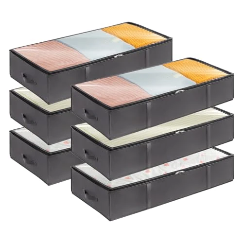Limited-time offer: Lifewit 95L 6 Pack Under Bed Storage Containers, Large Capacity Blanket Storage Bags with Reinforced Handle, Organization and Storage for Comforters, Sheets, Clothes, Bedroom, College Dorm, Grey from $27.99 to $25.19 (save 10%)