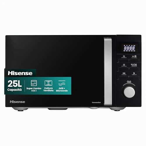 Offerta a tempo: Hisense Microonde H25MOBS1HC, cavità 25L, apertura porta a sinistra, display LED touch, manopole, 8 funzioni, 900W - 0.00% da 129.01 € a 129.01 €