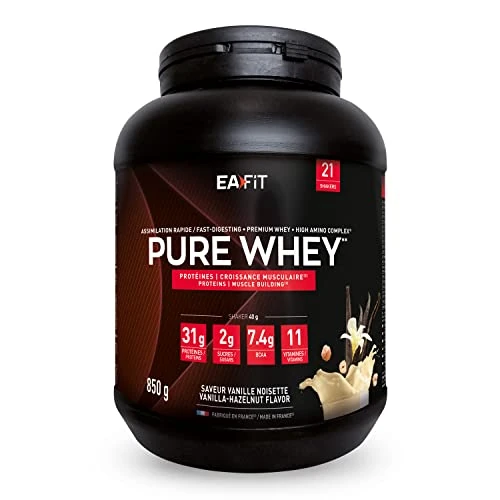 Limitiertes Angebot: Protein Pulver Vanille Haselnuss 850g - Premium Eiweiss protein pulver für Muskelaufbau - Whey Protein Isolate - Protein Pulver mit Shaker Empfehlung - für Shaker Protein & Fitness - EAFIT von 25.00 EUR auf 22.50 EUR (Spare 10%)