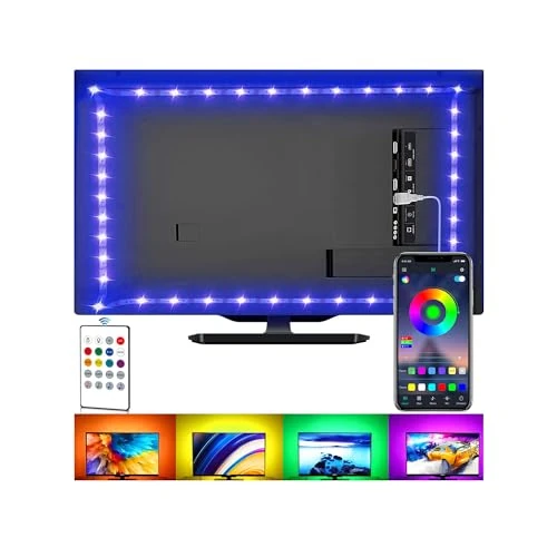 Limited-time offer: SANSUN LED Strip Lights for TV, USB TV Backlight Kit with Remote, APP Control Sync to Music, 5050 RGB Smart LED Bias Lighting for HDTV (2m for 32"-42" TV) from 8.99 GBP to 8.99 GBP (save 0%)