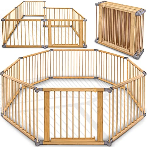 Offerta a tempo: KIDUKU® XXL Box per Bambini Barriera di sicurezza di 7,2 metri, pieghevole e porta inclusa, composto da 8 Elementi, formabile individualmente recinto di sicurezza (Grigio) - 15% da 155.99 € a 132.91 €