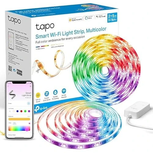 Limited offer: Tapo L930-10 (5 m x 2) Smart LED Strip Works with Alexa and Google Assistant, Coated Light Strip Sync with Music, App Control, Colour Changing, Segment Control, 16 Million Colours from 59.99 EUR to 54.99 EUR (save 8%)
