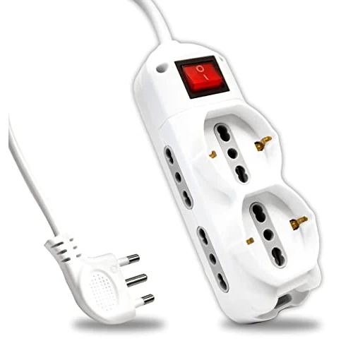 V-TAC Ciabatta Multipresa Elettrica 6 Posti con Interruttore e Cavo 1,5mt,4 Prese Laterali 10/16A Bipasso e 2 Frontali 10/16A Bipasso Shuko,Presa Elettrica per Casa, Ufficio, Negozio,Spina 16A, Bianco